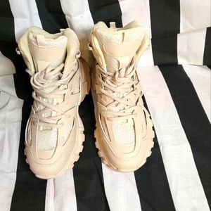 Beige High Top Sneakers